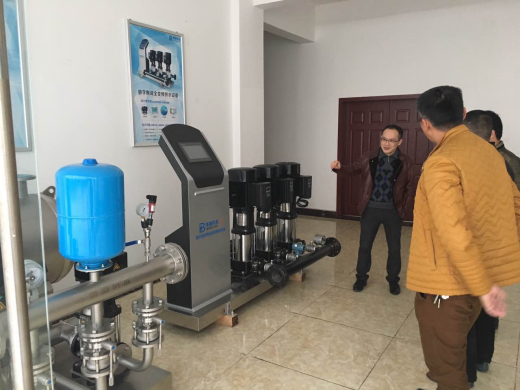 巴中恩陽自來水公司考察我公司供水設備